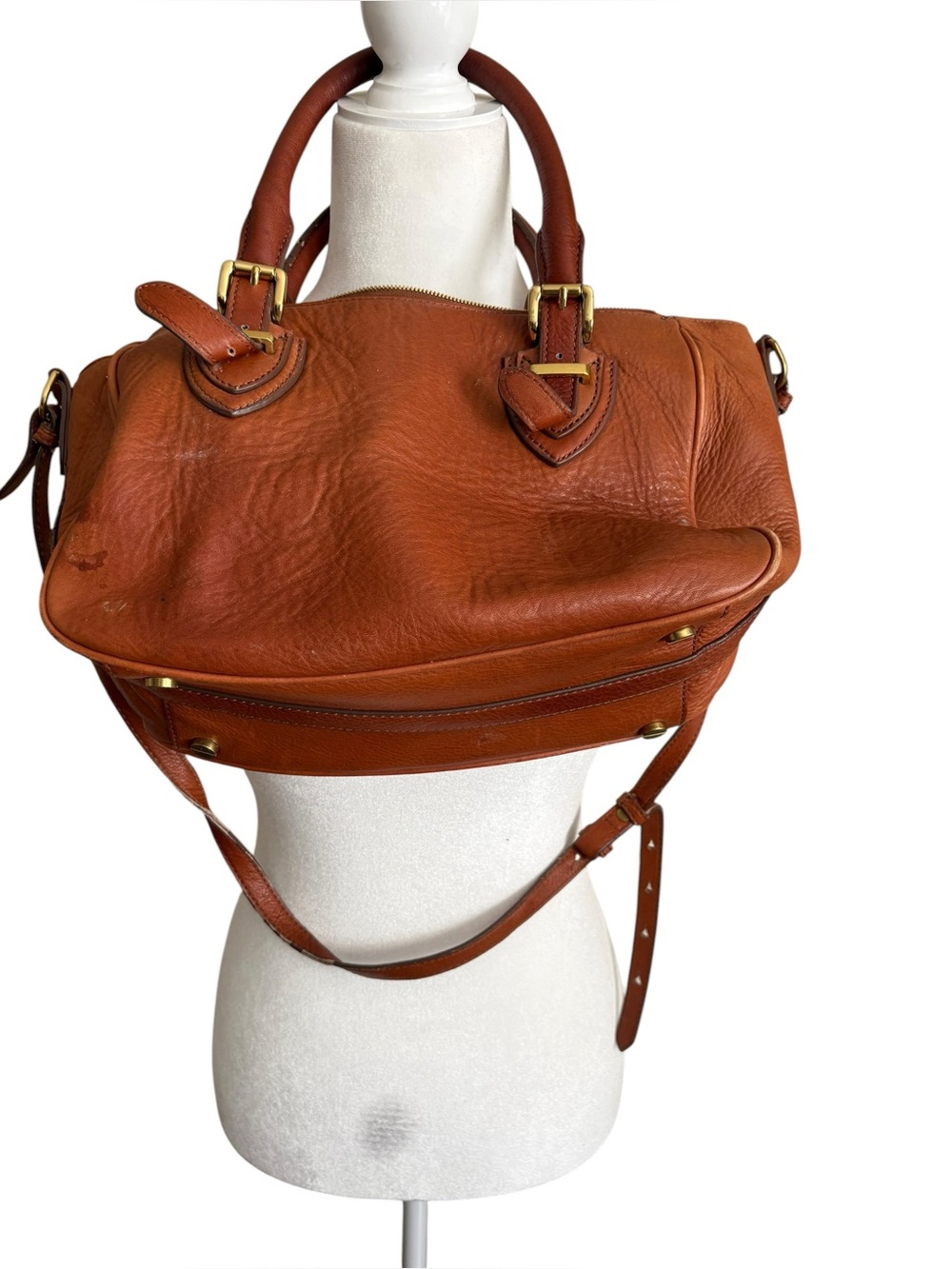 J Crew leather Satchel Handbag in Cognac Brown sturdy- Classic Women’s Tote